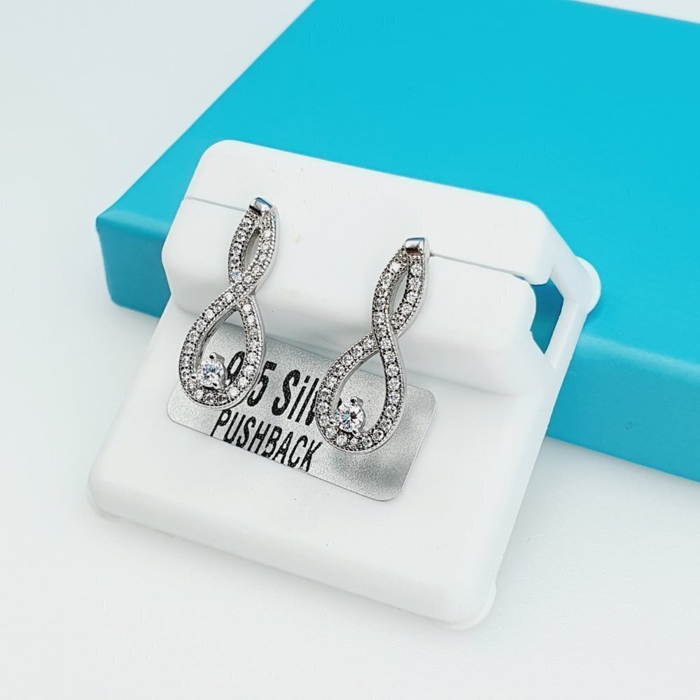 "925 Sterling Silver Cz Beautiful Earrings For Women, 1uspar4225